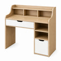 Bureau avec rangement 100 x 50 x 100 cm bois clair et blanc style scandinave