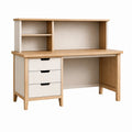 Bureau avec rangement 120 x 60 x 150 cm bois naturel blanc style scandinave