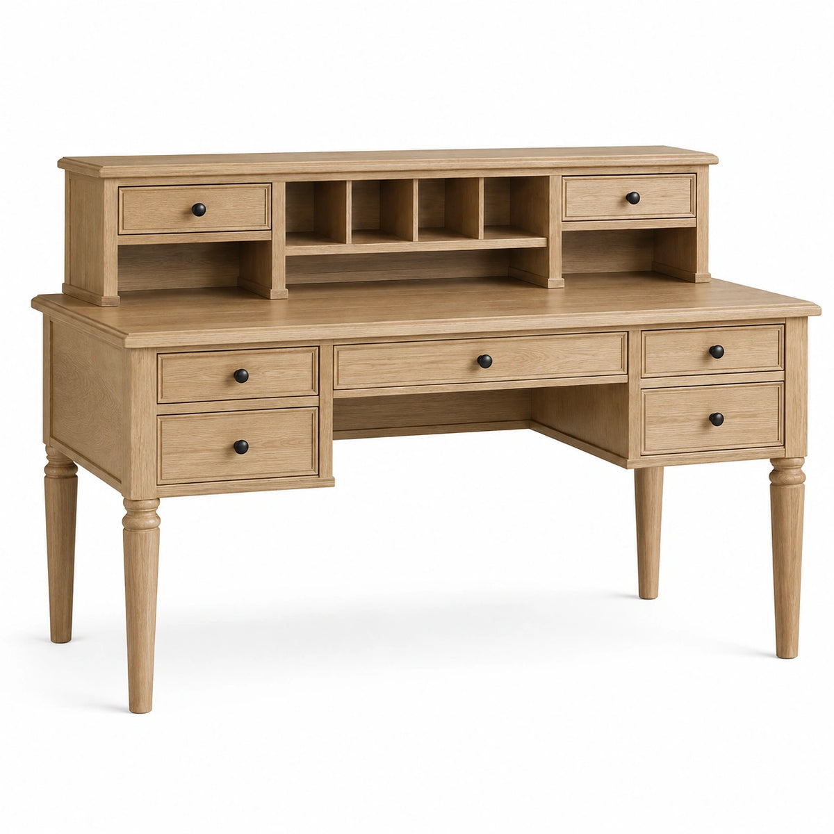 Bureau 150 x 70 x 110 cm en bois naturel avec rangement classique