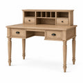 Bureau 120 x 60 cm en bois chêne clair avec rangements style classique