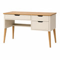 Bureau 120 x 60 x 75 cm en bois blanc et naturel avec 3 tiroirs style scandinave