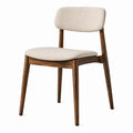 Chaise de salle à manger 50 x 55 x 78 cm en bois brun et tissu beige style contemporain