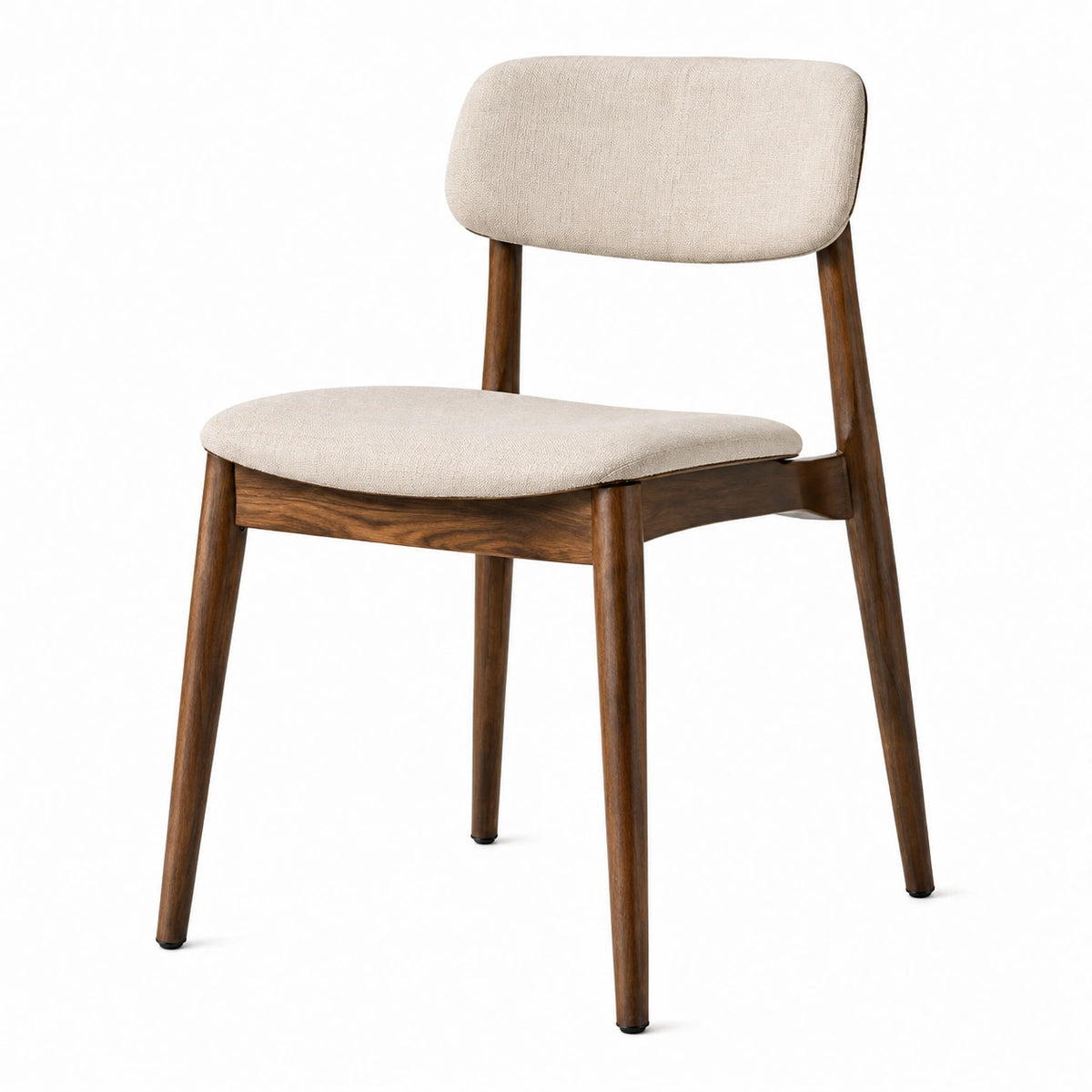 Chaise de salle à manger 50 x 55 x 78 cm en bois brun et tissu beige style contemporain