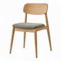 Chaise de salle à manger 50 x 55 x 78 cm en bois naturel et tissu vert style scandinave