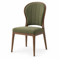Chaise de salle à manger 48 x 58 x 88 cm en bois et tissu vert style contemporain
