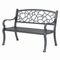 Banc de jardin 120 x 60 x 85 cm en métal noir à dossier décoratif